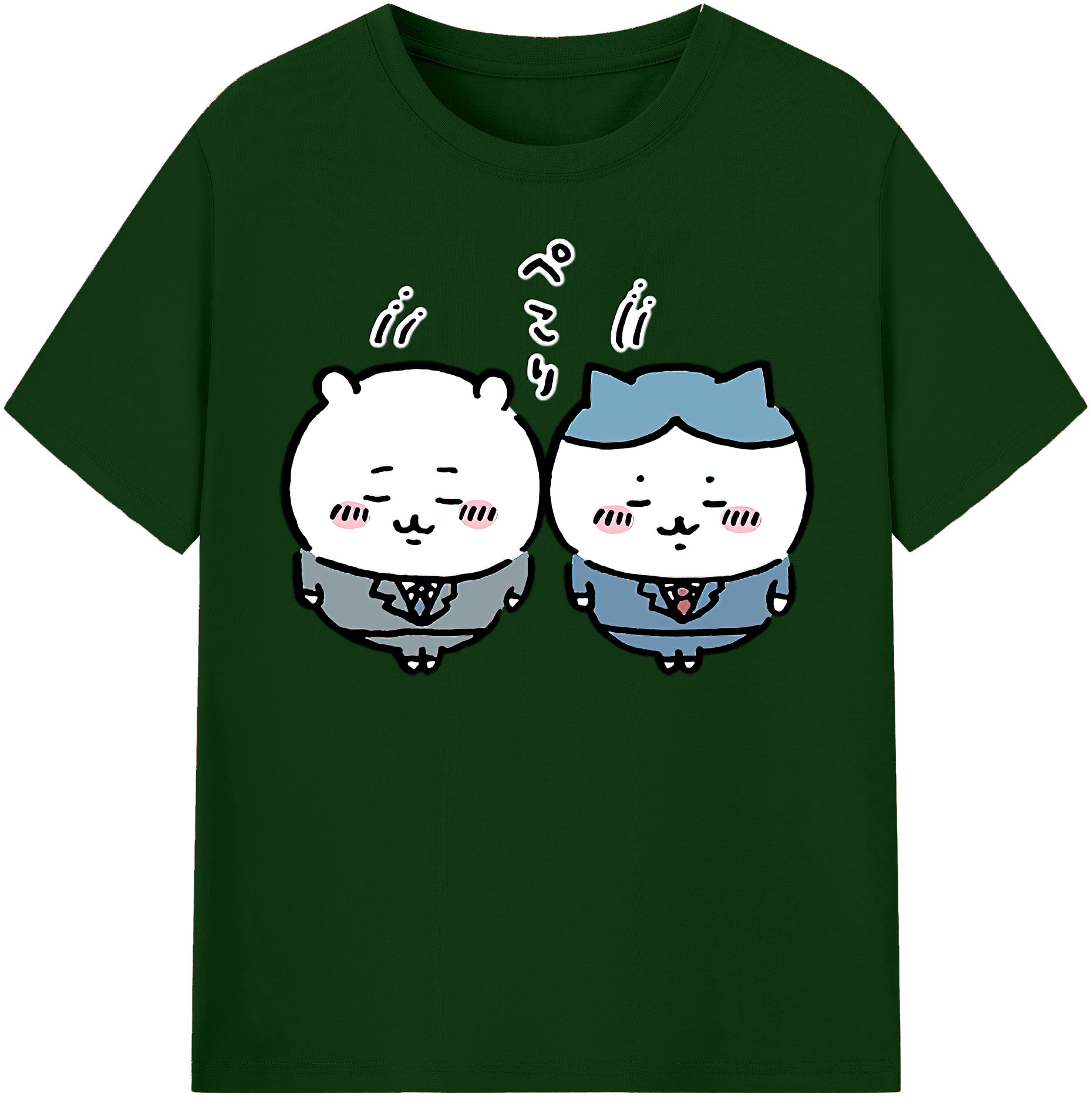 （画像用） ちいかわ ハチワレ Chii-kawa hachiware 綿100％半袖Tシャツ（フロントプリント）